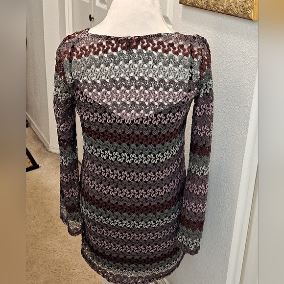 Be Bop Crocheted Mini Dress/Tunic   Size L - Picture 3 of 9